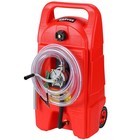15 Gallon Fuel Can With Pump 10ft Hose Wheeled Gas Diesel Transfer Tank Caddy