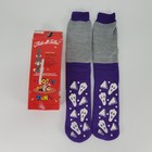 Vintage 1994 Bugs Bunny Looney Tunes Slipper Socks Purple Grey Gripper Sole Osfa