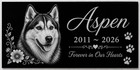Personalized Dog Memorial Stone Granite Grave Marker Photo Engraved 6x12