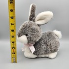 Vintage Walmart Bunny Rabbit Plush Gray 10  Stuffed Animal Polka Dot Bow Toy 