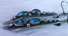 Navajo  Signed Ac Turquoise Drop Earrings