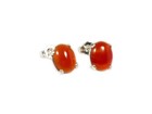 18thc Antique 4  ct Carnelian silver Earrings Ancient Tibet Seven Wealth Treasure