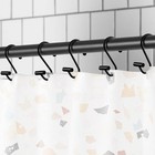 Shower Curtain Hooks Rings set Of 24 Rustproof Metal For Black 