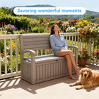 90 Gal  Black Resin Outdoor Storage Bench With Waterproof  Large Entryway Large 