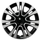 15 Inch Plastic Hubcaps Silver Black Snap On Petal Style Set Of 4