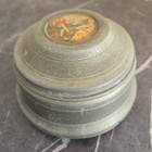 Vintage Victorian Aluminum Footed Vanity Puff Powder Music Box Works