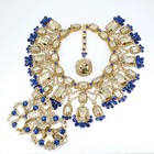 Masterpiece Set  Moans Couture Gold And Blue Rhinestone 3-piece Set