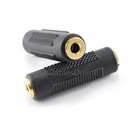 2-pack 3 5mm Stereo Barrel Connector F f Coupler Gender Changer  Black gold
