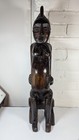 Antique African Tribal Art 23    Baule Pregnant Woman Carved Wood Primitive Statue