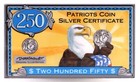 Silver Dollar Limited Edition Certificate Only 400 Made  999 Silver Patriotic