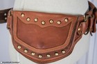  scallop  Leather Belt  Brown Medium Utility Belt  Zootzu Costume Faire