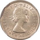 1961 Australia Silver 1 Shilling Mint Error  Curved Clip  5 48g  - Ngc Ms-62