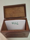 Vintage 1970   s Solid Wood Carved Recipe Box Storage Hinges   Wheat Stalks 
