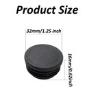 Pdetveo 12 Pcs 1 1 4 Inch Round Plastic End Caps  1 Round  Black 