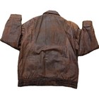 Vintage Montes Distressed Leather Brown Bomber Jacket German Men s Large Nice