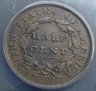 1833 Anacs Ef40 Details Classic Head Half Cent Coin  Usa 1 2 Cent Coin