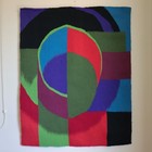 1970s Modernist Art Woven Textile Tapestry Sonia Delaunay Design Mcm