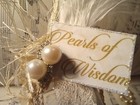 Lovely  Embellished Vintage Bottle Pearls Of Wisdom Bride Lace Jewelry Crystals 