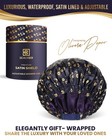 Luxury Reusable Shower Cap For Women - Satin Lined  Adjustable   Waterproof -   
