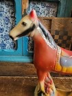 Antique Carnival Prize Chalk Horse Primitive Orig Paint Glitter Large 11  1 2   