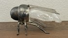 Vintage Godinger Bee Honey Pot Silver Plated Glass Honey Server