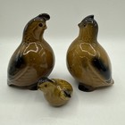Vintage Quail partridge Ceramic   Porcelain Figures  Set Of 3 Family Glossy