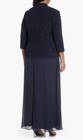 Alex Evenings Mother Of The Bride  Groom 2 Pc Jacket Dress Gown Navy Plus Sz 14w