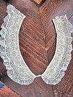 Vtg Lady s Dress Collar Ruffled French   Handmade Irish Lace   3-d Flower-petals