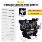 30 Gal 14hp 180psi Gas Powered Air Compressor   6000w Generator   200a Welder