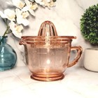 Pink Amber Glass Depression Style Measuring Cup   Juicer Reamer  Vintage Bowl