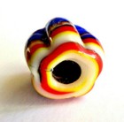 Old Multi-color Rippled Swirl Hand Made Glass Trade Bead    3