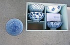 New 31263 Saikai Toki Indigo Egawari Chazuke Set   of 5  Japanese Rice Bowls