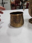 Antique Islamic Brass Basin Bowl Engraved   Pierced Calligraphy Script C19th