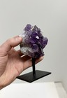 Large Amethyst Druzy On Metal Stand High Quality Sparkly Geode Cluster