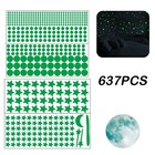 637pcs Glow In The Dark Stars Stickers Luminous Moon Wall Decals For Kids