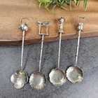 4 - Vintage Sterling 900 Silver 3     Demitasse Spoons Japanese Motif Floral Bowls