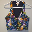 Marilyn Monroe Women   s L Multicolor Floral Zip Front Racerback Sports Bra