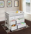Modern Baby Changing Table Dresser With 6 Storage Drawers And Pad - White