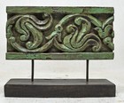 Antique Wooden Floral Carving Panel Plaque Original Old Hand Carved