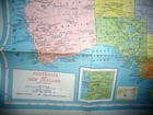 Very Large Wall Map Australia New Zealand Pacific Islands 1956