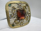 Antique Filigree Czecho Hat Pin- Multi Stones- Very Ornate