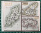 1832 Antique Map - Jersey  Guernsey  Isle Of Man By Hall