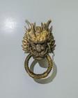 Antique Gold Dragon Door Knocker  3d Printed Pla Wall Decor  Fantasy Gothic Acc