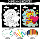 48 Pcs Love Edition Velvet Coloring Posters Felt Pages To Color Fuzzy Coloring S