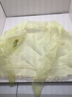Vintage 1950   s Yellow Half Apron Smocked Pleated Rockabilly Pocket Lace Trim