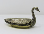 Silver Plated Vintage Metal Swan Cocktail Dish Set With 3 Dishes
