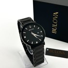 Bulova 98d144 Modern Quartz Calendar Black Men s  Stainless Steel Watch 42 Mm