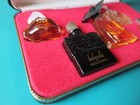 New Vintage 5pc Mini Pure Perfumes Of France Full Bottles Velvet Case Nos