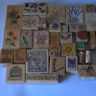 Huge Lot Of 50  Vintage Rubber Stamps Flowers Mixed Designers Inkadinkadoo 90s