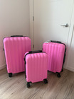 Set Of 3 Brand New Pink Suitcases 28    24    21    Luggage Set 4 Wheels Tsa Lock 
